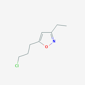 molecular formula C8H12ClNO B2994731 5-(3-Chloropropyl)-3-ethyl-1,2-oxazole CAS No. 130226-11-8