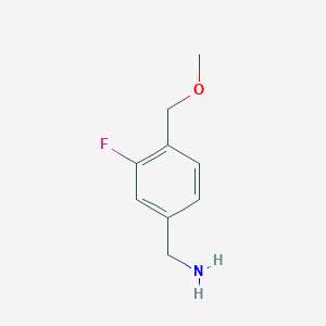 molecular formula C9H12FNO B2994828 [3-Fluoro-4-(methoxymethyl)phenyl]methanamine CAS No. 1016685-42-9