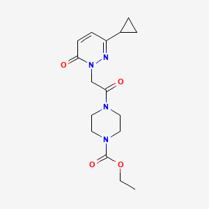 molecular formula C16H22N4O4 B2994850 ethyl 4-(2-(3-cyclopropyl-6-oxopyridazin-1(6H)-yl)acetyl)piperazine-1-carboxylate CAS No. 2034535-33-4