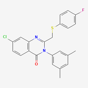 7-Chloro-3-(3,5-dimethylphenyl)-2-[(4-fluorophenyl)sulfanylmethyl]quinazolin-4-one