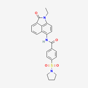 molecular formula C24H23N3O4S B2994899 N-(1-ethyl-2-oxo-1,2-dihydrobenzo[cd]indol-6-yl)-4-(pyrrolidin-1-ylsulfonyl)benzamide CAS No. 313364-94-2