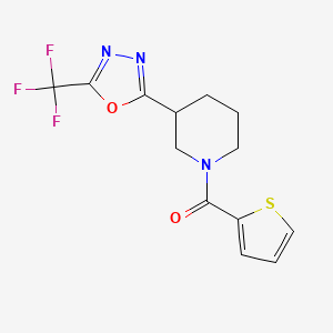 Thiophen-2-yl(3-(5-(trifluoromethyl)-1,3,4-oxadiazol-2-yl)piperidin-1-yl)methanone