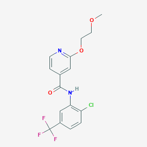 molecular formula C16H14ClF3N2O3 B2994957 N-[2-chloro-5-(trifluoromethyl)phenyl]-2-(2-methoxyethoxy)pyridine-4-carboxamide CAS No. 2034316-74-8