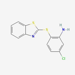 molecular formula C13H9ClN2S2 B2994981 2-(1,3-Benzothiazol-2-ylsulfanyl)-5-chloroaniline CAS No. 381713-58-2