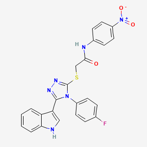2-((4-(4-fluorophenyl)-5-(1H-indol-3-yl)-4H-1,2,4-triazol-3-yl)thio)-N-(4-nitrophenyl)acetamide