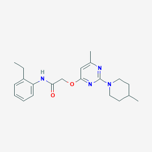 N-(2-ethylphenyl)-2-{[6-methyl-2-(4-methylpiperidin-1-yl)pyrimidin-4-yl]oxy}acetamide