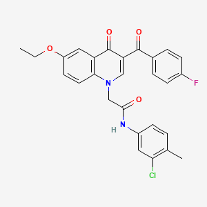 N-(3-chloro-4-methylphenyl)-2-(6-ethoxy-3-(4-fluorobenzoyl)-4-oxoquinolin-1(4H)-yl)acetamide