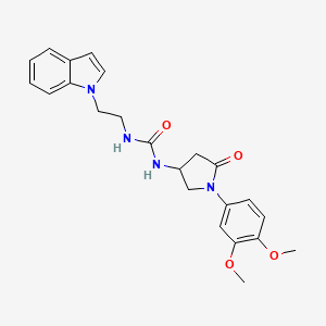 1-(2-(1H-indol-1-yl)ethyl)-3-(1-(3,4-dimethoxyphenyl)-5-oxopyrrolidin-3-yl)urea
