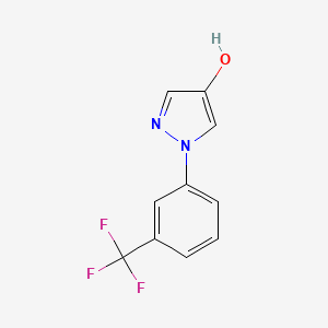 molecular formula C10H7F3N2O B2995043 1-[3-(Trifluoromethyl)phenyl]-1H-pyrazol-4-ol CAS No. 77458-38-9