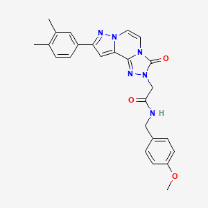 molecular formula C25H24N6O3 B2995069 2-[9-(3,4-dimethylphenyl)-3-oxopyrazolo[1,5-a][1,2,4]triazolo[3,4-c]pyrazin-2(3H)-yl]-N-(4-methoxybenzyl)acetamide CAS No. 1207045-90-6