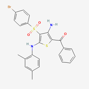 (3-Amino-4-((4-bromophenyl)sulfonyl)-5-((2,4-dimethylphenyl)amino)thiophen-2-yl)(phenyl)methanone
