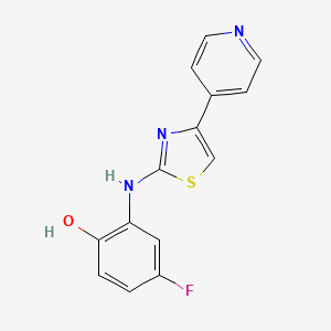 molecular formula C14H10FN3OS B2995095 4-Fluoro-2-{[4-(Pyridin-4-Yl)-1,3-Thiazol-2-Yl]amino}phenol CAS No. 1448324-33-1
