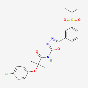 2-(4-chlorophenoxy)-N-(5-(3-(isopropylsulfonyl)phenyl)-1,3,4-oxadiazol-2-yl)-2-methylpropanamide