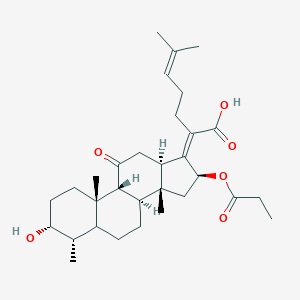 molecular formula C31H46O6 B029951 (2Z)-2-[(3R,4S,8S,9R,10S,13R,14R,16S)-3-hydroxy-4,10,14-trimethyl-11-oxo-16-propanoyloxy-2,3,4,5,6,7,8,9,12,13,15,16-dodecahydro-1H-cyclopenta[a]phenanthren-17-ylidene]-6-methylhept-5-enoic acid CAS No. 16711-91-4