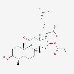molecular formula C₃₁H₄₆O₆ B029951 (2Z)-2-[(3R,4S,8S,9R,10S,13R,14R,16S)-3-hydroxy-4,10,14-trimethyl-11-oxo-16-propanoyloxy-2,3,4,5,6,7,8,9,12,13,15,16-dodecahydro-1H-cyclopenta[a]phenanthren-17-ylidene]-6-methylhept-5-enoic acid CAS No. 16711-91-4