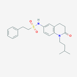 molecular formula C22H28N2O3S B2995147 N-(1-isopentyl-2-oxo-1,2,3,4-tetrahydroquinolin-6-yl)-2-phenylethanesulfonamide CAS No. 941906-97-4