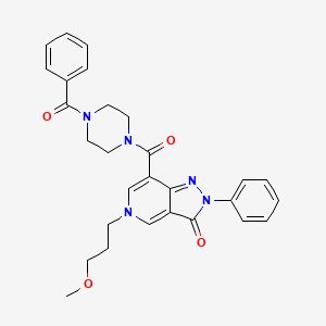 molecular formula C28H29N5O4 B2995164 7-(4-benzoylpiperazine-1-carbonyl)-5-(3-methoxypropyl)-2-phenyl-2H-pyrazolo[4,3-c]pyridin-3(5H)-one CAS No. 1021078-14-7
