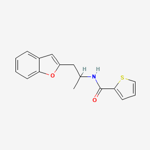 molecular formula C16H15NO2S B2995180 N-[1-(1-benzofuran-2-yl)propan-2-yl]thiophene-2-carboxamide CAS No. 2034304-40-8