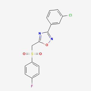 3-(3-Chlorophenyl)-5-(((4-fluorophenyl)sulfonyl)methyl)-1,2,4-oxadiazole