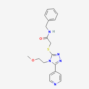 molecular formula C19H21N5O2S B2995207 N-benzyl-2-{[4-(2-methoxyethyl)-5-(pyridin-4-yl)-4H-1,2,4-triazol-3-yl]sulfanyl}acetamide CAS No. 335225-37-1