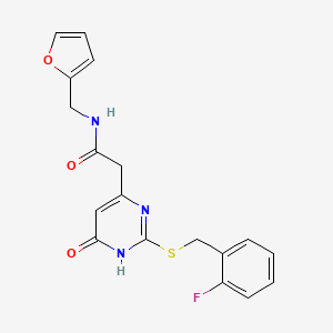 2-(2-((2-fluorobenzyl)thio)-6-oxo-1,6-dihydropyrimidin-4-yl)-N-(furan-2-ylmethyl)acetamide