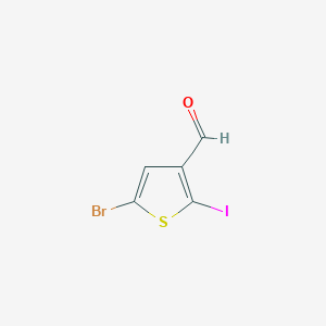 molecular formula C5H2BrIOS B2995210 5-Bromo-2-iodothiophene-3-carbaldehyde CAS No. 1049800-81-8