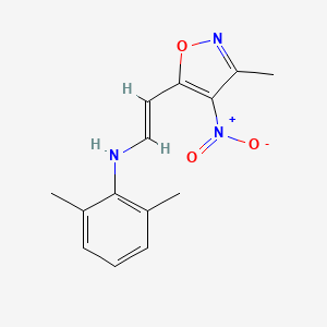 2,6-dimethyl-N-[(E)-2-(3-methyl-4-nitro-1,2-oxazol-5-yl)ethenyl]aniline