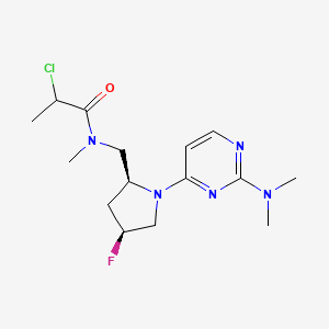 2-Chloro-N-[[(2S,4S)-1-[2-(dimethylamino)pyrimidin-4-yl]-4-fluoropyrrolidin-2-yl]methyl]-N-methylpropanamide