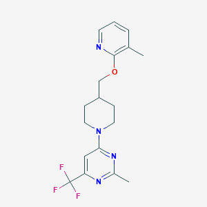 2-Methyl-4-[4-[(3-methylpyridin-2-yl)oxymethyl]piperidin-1-yl]-6-(trifluoromethyl)pyrimidine