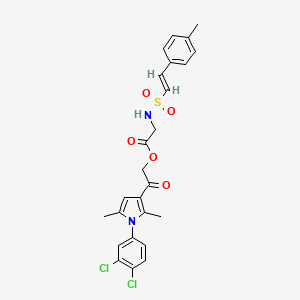 [2-[1-(3,4-dichlorophenyl)-2,5-dimethylpyrrol-3-yl]-2-oxoethyl] 2-[[(E)-2-(4-methylphenyl)ethenyl]sulfonylamino]acetate