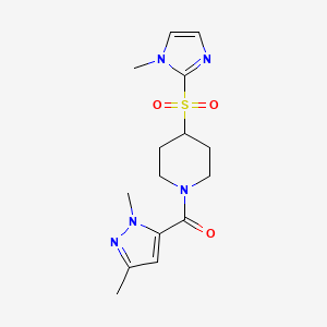 (1,3-dimethyl-1H-pyrazol-5-yl)(4-((1-methyl-1H-imidazol-2-yl)sulfonyl)piperidin-1-yl)methanone
