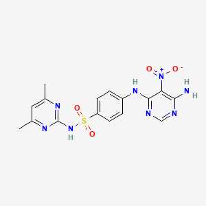 4-((6-amino-5-nitropyrimidin-4-yl)amino)-N-(4,6-dimethylpyrimidin-2-yl)benzenesulfonamide