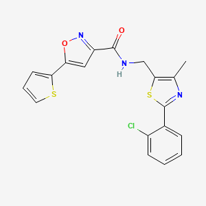 N-((2-(2-chlorophenyl)-4-methylthiazol-5-yl)methyl)-5-(thiophen-2-yl)isoxazole-3-carboxamide