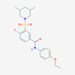 3-((3,5-dimethylpiperidin-1-yl)sulfonyl)-N-(4-ethoxyphenyl)-4-fluorobenzamide