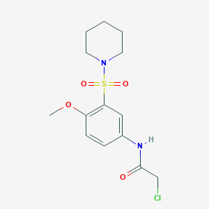 2-chloro-N-[4-methoxy-3-(piperidine-1-sulfonyl)phenyl]acetamide