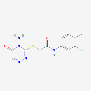 2-[(4-amino-5-oxo-1,2,4-triazin-3-yl)sulfanyl]-N-(3-chloro-4-methylphenyl)acetamide