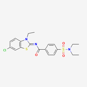molecular formula C20H22ClN3O3S2 B2995274 (Z)-N-(6-chloro-3-ethylbenzo[d]thiazol-2(3H)-ylidene)-4-(N,N-diethylsulfamoyl)benzamide CAS No. 850909-98-7