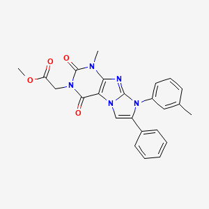 methyl 2-(1-methyl-2,4-dioxo-7-phenyl-8-(m-tolyl)-1H-imidazo[2,1-f]purin-3(2H,4H,8H)-yl)acetate