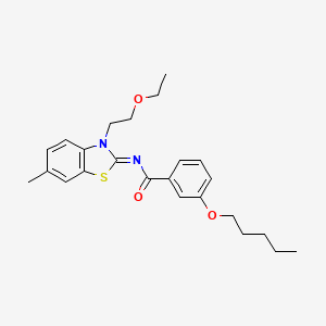 (Z)-N-(3-(2-ethoxyethyl)-6-methylbenzo[d]thiazol-2(3H)-ylidene)-3-(pentyloxy)benzamide