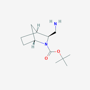 molecular formula C12H22N2O2 B2995294 tert-butyl (1R,3S,4S)-3-(aminomethyl)-2-azabicyclo[2.2.1]heptane-2-carboxylate CAS No. 1181573-42-1