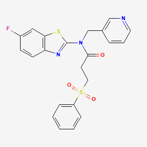 N-(6-fluorobenzo[d]thiazol-2-yl)-3-(phenylsulfonyl)-N-(pyridin-3-ylmethyl)propanamide
