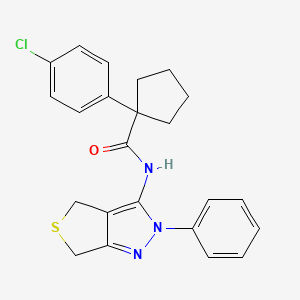 1-(4-chlorophenyl)-N-(2-phenyl-4,6-dihydrothieno[3,4-c]pyrazol-3-yl)cyclopentane-1-carboxamide