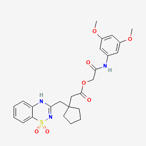 2-[(3,5-dimethoxyphenyl)amino]-2-oxoethyl {1-[(1,1-dioxido-2H-1,2,4-benzothiadiazin-3-yl)methyl]cyclopentyl}acetate
