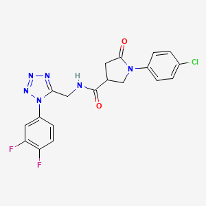 1-(4-chlorophenyl)-N-((1-(3,4-difluorophenyl)-1H-tetrazol-5-yl)methyl)-5-oxopyrrolidine-3-carboxamide