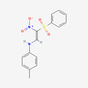 N-[(E)-2-(benzenesulfonyl)-2-nitroethenyl]-4-methylaniline
