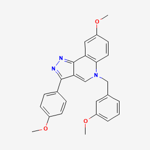 molecular formula C26H23N3O3 B2995325 8-methoxy-3-(4-methoxyphenyl)-5-[(3-methoxyphenyl)methyl]-5H-pyrazolo[4,3-c]quinoline CAS No. 866339-92-6