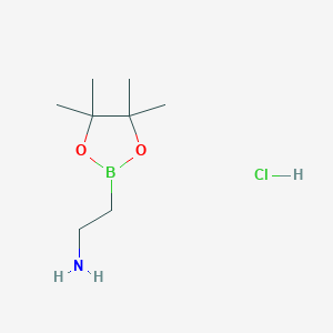 molecular formula C8H19BClNO2 B2995331 2-Aminoethylboronic acid pinacol ester, HCl CAS No. 2377609-24-8