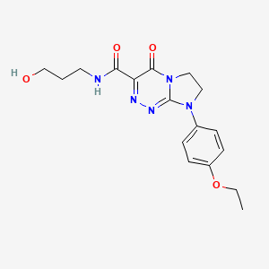 molecular formula C17H21N5O4 B2995376 8-(4-ethoxyphenyl)-N-(3-hydroxypropyl)-4-oxo-4,6,7,8-tetrahydroimidazo[2,1-c][1,2,4]triazine-3-carboxamide CAS No. 946361-41-7