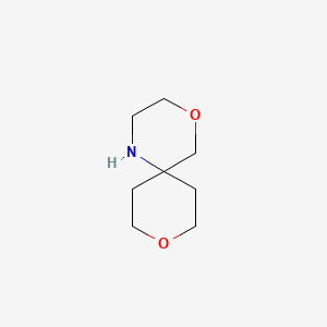 molecular formula C8H15NO2 B2995398 4,9-Dioxa-1-azaspiro[5.5]undecane CAS No. 614716-29-9