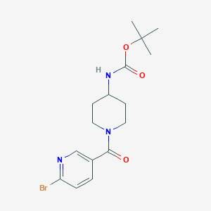 molecular formula C16H22BrN3O3 B2995400 Tert-butyl N-[1-(6-bromopyridine-3-carbonyl)piperidin-4-yl]carbamate CAS No. 2402828-75-3